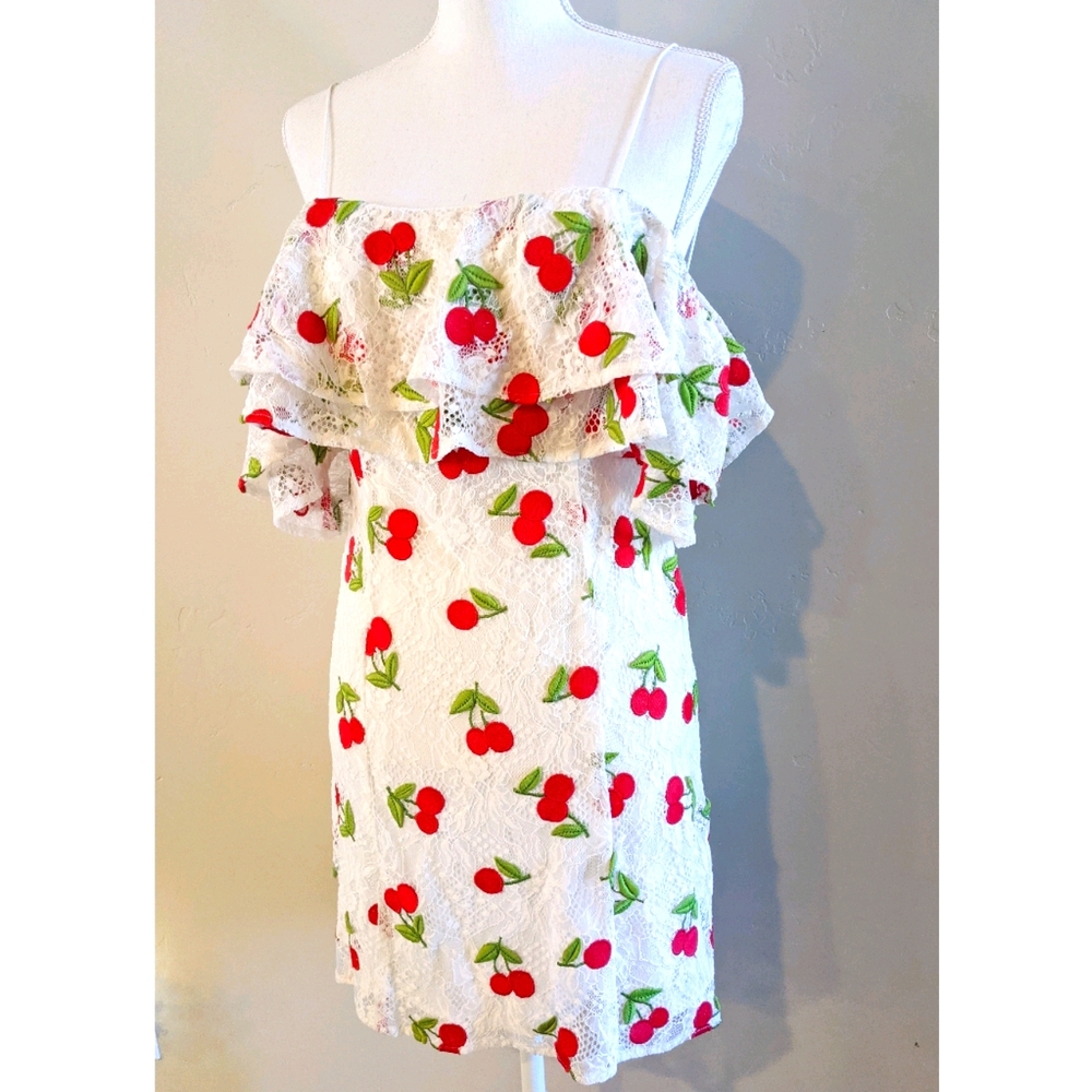 Cherry Embroidered Lace Show Me Your Mumu Mini Dress Rita Ruffle Top